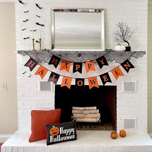 Halloween Black Lace Spiderweb Table Runner 2 Pack 18x72 Inch - Variation of THIS listing