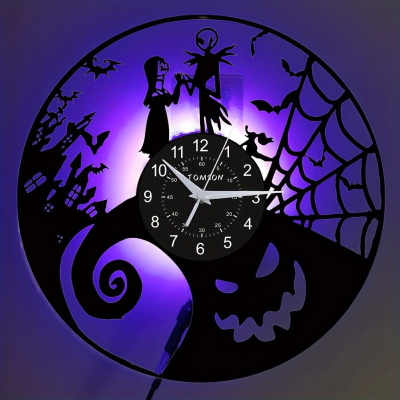 12 Inch Vinyl Record Wall Clock with LED Backlighting - Unique Home Decor Gift
