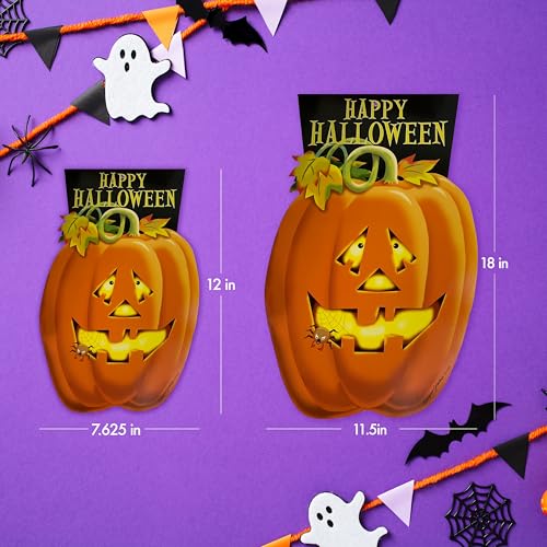 Halloween Decor Kit with Frankenstein Heads and Jack-O'-Lanterns - Spooky Hanging Decorations