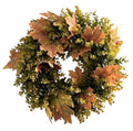 Fall Wreath for Front Door - Artificial Autumn Maple Leaf & Boxwood Decor - Yellow Variation