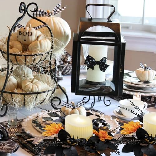 Halloween Maple Leaf Wreath with Eucalyptus and Candle Rings - Autumn Decor