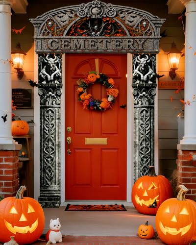 Halloween Cemetery Door Banner - White 3-Piece Halloween Decorations