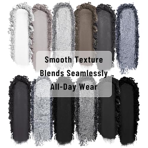 Smokey Eyeshadow Palette - 12 High Pigment Shades, No Brush, Variation 07