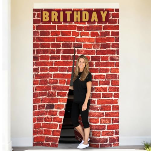 Wizard Door Party Backdrop Banner - Enchanting Brick Wall Decoration for Magical Themed Events