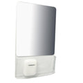 Neehows Magnetic Locker Mirror with Fully Magnetic Back, 9.45" x 5.51" Small Real Glass Super Clear Reflection Mirror with Storage Pocket for School Locker Refrigerator Office Cabinet - White, 1 Pc