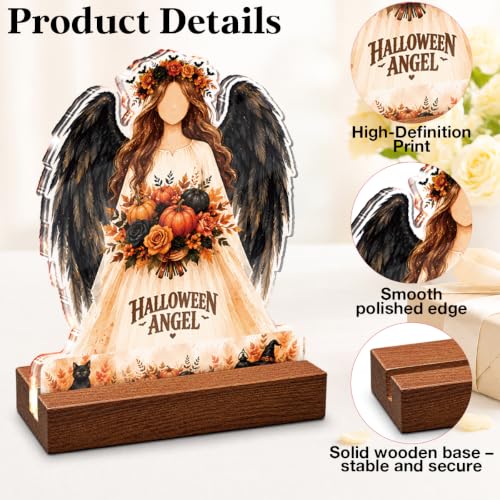 Dark Angel Sign Halloween Decor - Black Wing Angel Sign - R Variation