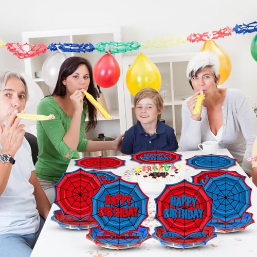 48-Pack Spider Web Paper Plates - 9 Inch Disposable Party Tableware for Kids & Adults