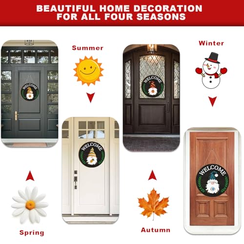 Black Interchangeable Welcome Sign for Front Door - Holiday Porch Decor