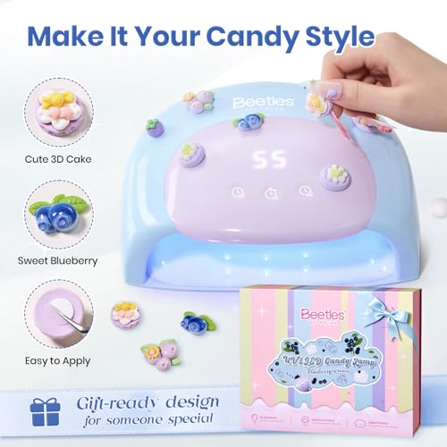Beetles UV LED Nail Lamp with Digital Timer & Candy Blue Design