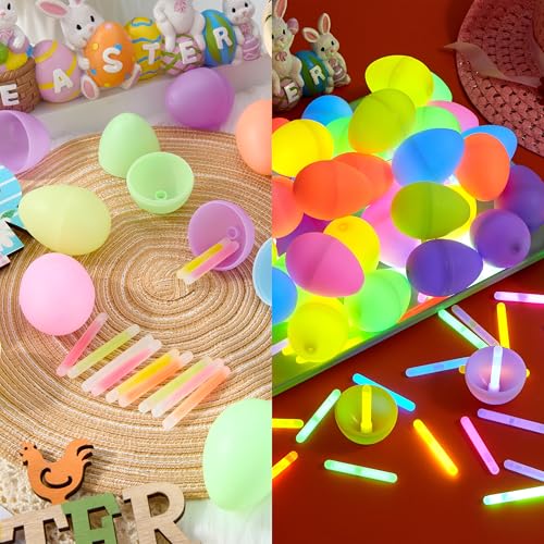 Easter Egg & Glow Stick Set - 200pcs Eggs + 300pcs Glow Sticks, Party Favors & Hunt Supplies - Variation of THIS listing