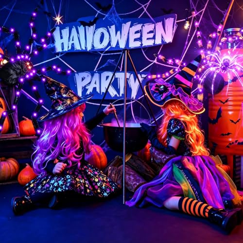 Judilo 4.9FT Giant Halloween Spider Decoration with 38 LED Lights - Black, 1 Pack