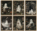 Ghost Wall Art Set - 6pcs Dark Forest Halloween Posters 12x16in - Unframed Halloween Decor - Variation of Poster / 12x16in