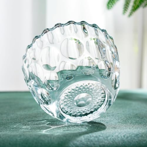 Clear 11.5oz Glass Candy Dish with Lid - Small Cookie Jar for Kitchen & Decor