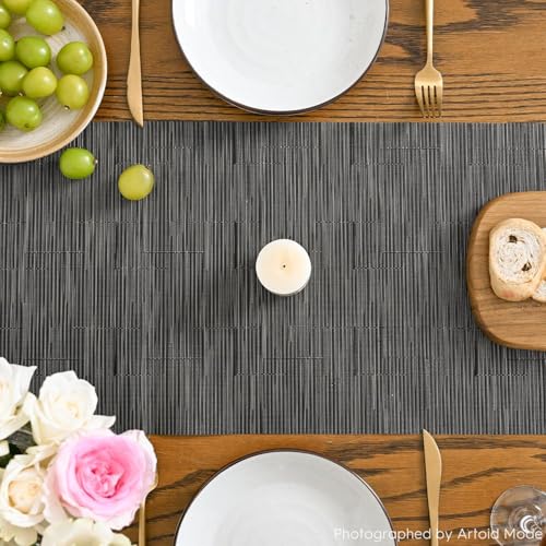 Vinyl Table Runner 12x72 Inch Non-Slip Heatproof for Kitchen Dining & Holiday Decor