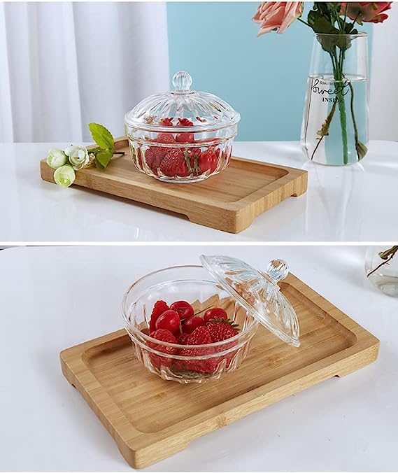 Plastic Candy Dish Sugar Bowl with Lid - Kitchen Food Storage Container