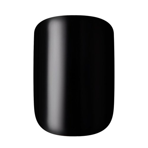KISS Gel Fantasy Press On Nails - 'Aim High' Black Squoval Shape | Includes 28 Nails & Glue