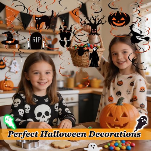 Halloween Hanging Streamers Set - 36 PCS Indoor Outdoor Ghost Pumpkin Witch Decor