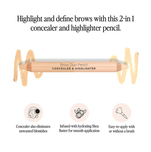 Bdb Brow Duo Pencil - Creamy Blendable Concealer & Buildable Highlighter | Perfect for Flawless Brows