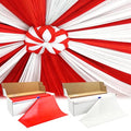Circus Carnival Tablecloth Rolls - 54 Inch x 100 Feet Red & White Disposable Plastic Party Coverings