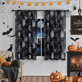 Halloween Sheer Curtains for Living Room & Bedroom - 50W x 63L, Pack of 2, Spider Web Print, Black