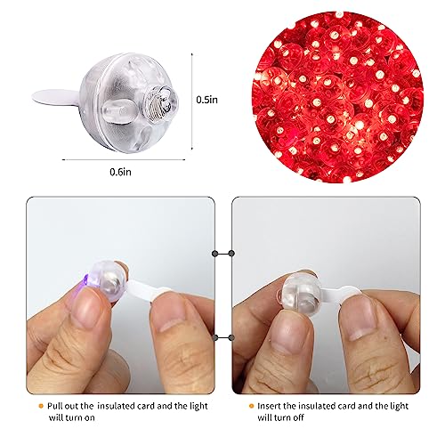 Red Balloon LED Light Set - 200pcs Waterproof Mini Ball Lights for Parties & Weddings - Long Battery Life