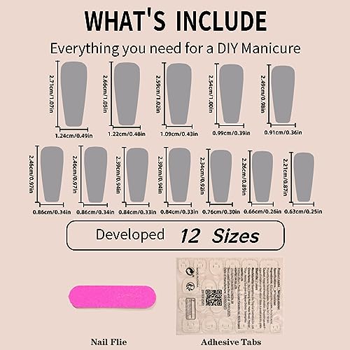 Halloween Press On Nails Long Coffin Orange French 24Pcs - Ghost & Pumpkin Design