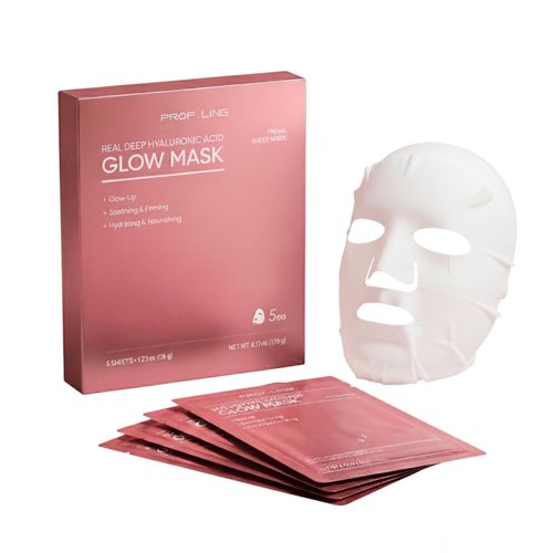 Real Deep Hyaluronic Acid Glow Mask - Korean Sheet Mask for Brightening & Firming Skin | 28g x 5ea