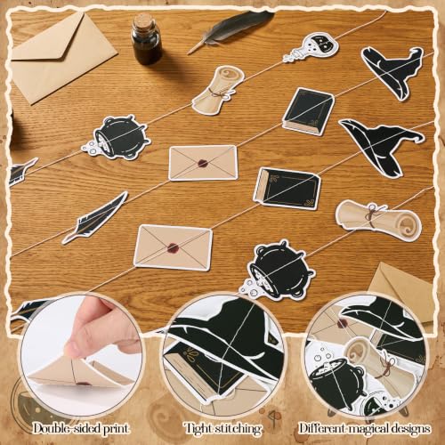 Vintage Magic Theme Letter Garland Banner - Dark Magic Variation, 8 Pieces