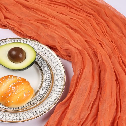 Orange Cheesecloth Table Runner 12 Pack 10Ft - Boho Wedding Decor