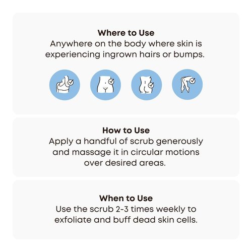 Bushbalm Ingrown Hair Exfoliating Scrub – Pre-Shave Sugar Scrub for Ingrown Hairs, Razor Bumps & Dry Skin – Gently Buffs & Soothes Sensitive Skin – Nude, 236ml