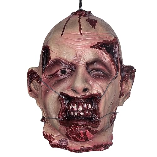 Halloween Zombie Head Prop - Life-Size Severed Latex Head for Haunted House Decor - Variation C