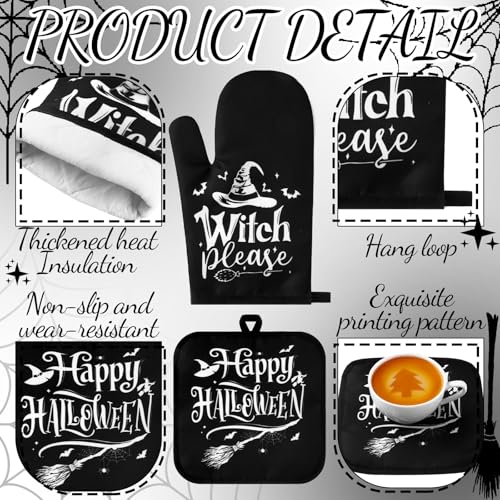 Halloween Witch Kitchen Decor Set - Black 10 Pieces Fall & Pumpkin Accessories
