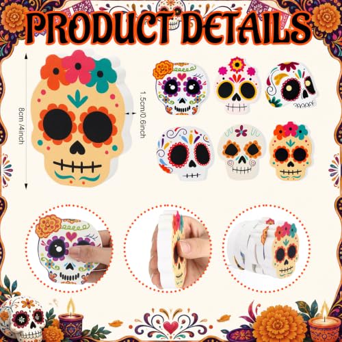 Day of the Dead Ofrenda Decorations Kit - 23 Pcs Memorial Altar Set with Sugar Skulls & Marigolds