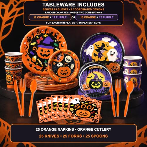 Halloween Party Decorations Set for 25 Guests with Balloons, Backdrop & Photo Props