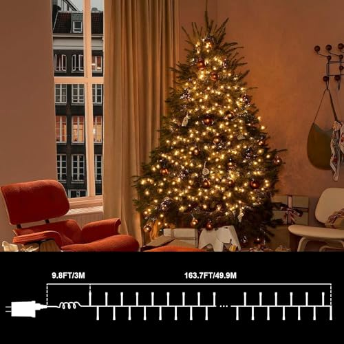 Christmas Fairy String Lights 165ft Warm White 500 LED 16 Modes Indoor Outdoor