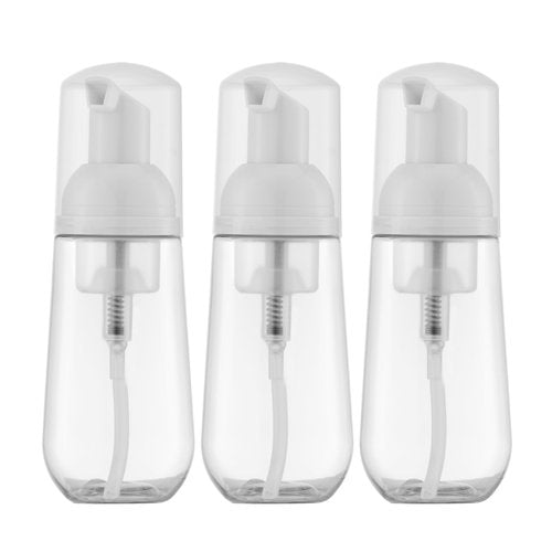 Owlyee 2oz Foam Bottle, Empty Travel Foaming Pump Dispenser for Hand Soap, Lash Cleanser, Shampoo (3PCS, Clear)