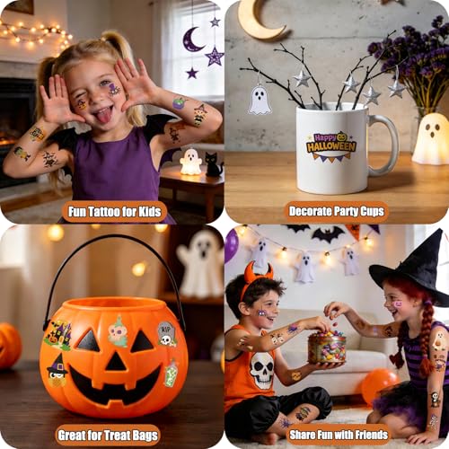 300pcs Halloween Temporary Tattoos for Kids Waterproof Fun & Safe Designs