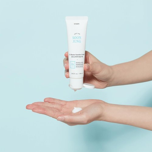 ETUDE SoonJung 2x Intensive Cream Best Trio Set for Barrier Repair | 2x Barrier Cream 2.02 Fl Oz + pH 5.5 Relief Toner 0.85 Fl Oz + Foam Cleanser 0.68 Fl Oz, Korean Skin Care