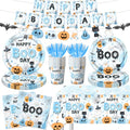 Blue Halloween Boo Day Party Decorations Set - 142 Pieces for Kids & Celebrations