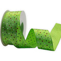 Christmas Polka Dots Wired Edge Ribbon - Green, 1.5 Inch x 10 M, Gift Wrap & Decoration - Variation L1140