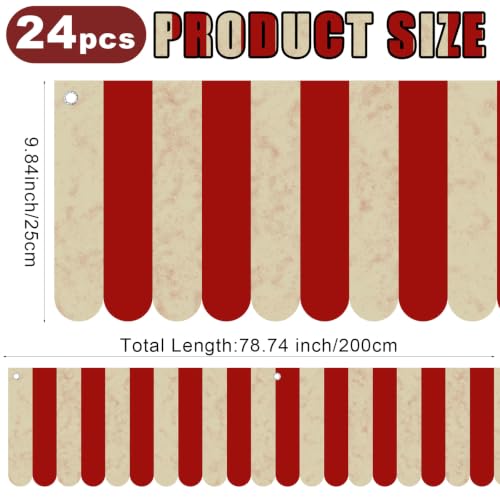 Carnival Circus Tent Banner Set - 24 Party Decorations for Festive Events