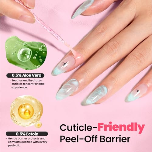 Pink & White Odorless Liquid Latex for Nails - 2 Pcs Peel-Off Cuticle Guard