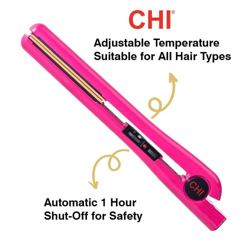 CHI Tourmaline Ceramic Flat Iron Hair Straightener - Professional Styling Tool for Silky Smooth Hair | Pure Pink 1" Plates
