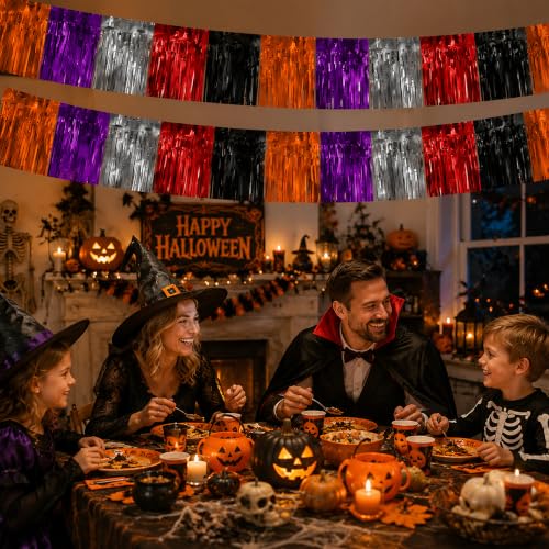 OHOME Halloween Party Decorations - Trick or Treat Streamer Backdrop Banner 10FT - Red & Black