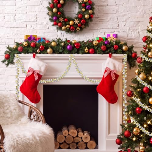 Christmas Bead Garland Set - Gold & Clear Acrylic Garlands, 80 ft Total
