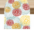Dahlia Floral Table Runner Red Dahlia - 13x72in Linen Boho Decor