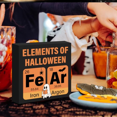 Halloween Science Wooden Sign Elements for Classroom & Office Decor