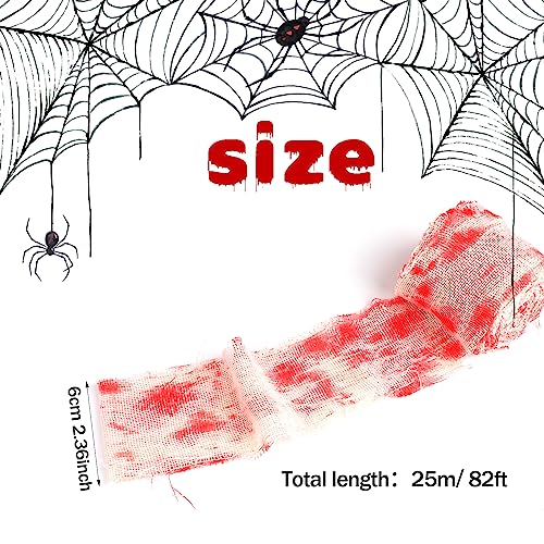 82 Ft Halloween Creepy Blood Cloth Gauze for Haunted House & Party Decor