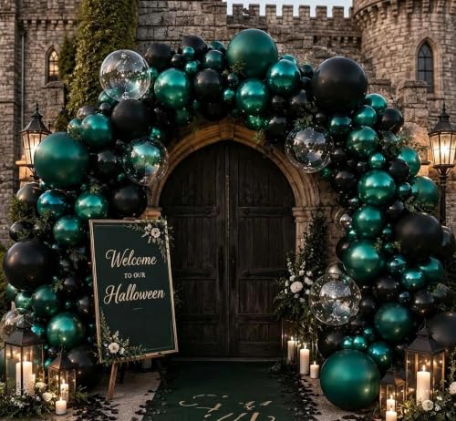 Black Green Balloon Garland Dark Emerald & Matte Black Balloons - Variation of THIS Listing: Bobo