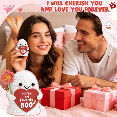 Crochet Ghost Decor - Romantic Halloween Gift for Couples, Keepsake Love Ornament